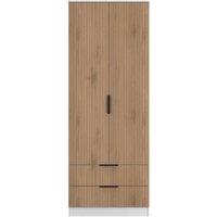 Ready Assembled 2 U Crete Tall 2 Door 2drw Robe (Ready Assembled) in White | Size: Large