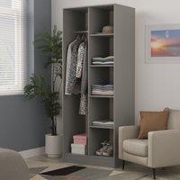 Ready Assembled 2 U Metro Open Wardrobe (Ready Assembled) in Grey | Size: Large