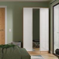 Ready Assembled 2 U Lucca Tall Triple Mirror Wardrobe (Ready Assembled) in Light Oak | Size: Large