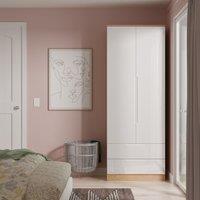 Ready Assembled 2 U Lucca Tall 2 Drawer Double Wardrobe (Ready Assembled) in Light Oak | Size: Large