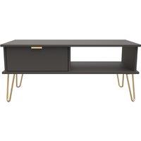 Ready Assembled 2 U Fuji 1 Drawer Coffee Table (Ready Assembled) in Dark Grey | Size: Medium
