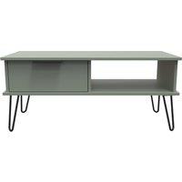 Ready Assembled 2 U Fuji 1 Drawer Coffee Table (Ready Assembled) in Pale Green | Size: Medium