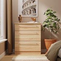Ready Assembled 2 U Carlton 3 Drawer Deep Chest (Ready Assembled) in Light Oak | Size: Medium