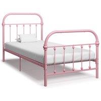 Berkfield Home Bed Frame Pink Metal 90x200 cm