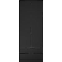 Ready Assembled 2 U Fuji 2 Door 2 Drawer Wardrobe (Ready Assembled) in Black | Size: Large