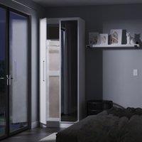 Ready Assembled 2 U Lyon Tall Double Mirror Wardrobe (Ready Assembled) in White | Size: Large
