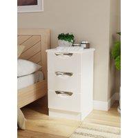 Ready Assembled 2 U Holborn 3 Drawer Bedside Cabinet (Ready Assembled) in White | Size: Small