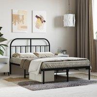 Berkfield Home Metal Bed Frame with Headboard Black 120x190 cm Small Double