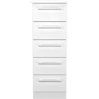 Ready Assembled 2 U Carlton 5 Drawer Tallboy (Ready Assembled) in White | Size: Medium