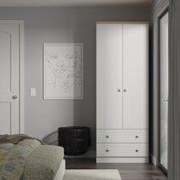 Ready Assembled 2 U Cumbria Tall 2 Drawer Double Wardrobe (Ready Assembled) in Mid Grey | Size: Large