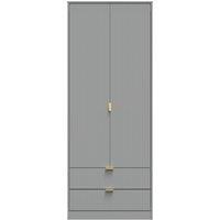 Ready Assembled 2 U Bexley 2 Door 2 Drawer Wardrobe (Ready Assembled) in Dark Grey | Size: Large