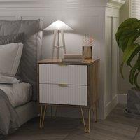 Ready Assembled 2 U Bexley 2 Drawer Bedside Cabinet (Ready Assembled) | Size: Small