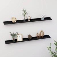 Berkfield Home Wall Shelves 2 pcs Black 100x9x3 cm | Size: 100 x 9 x 3 cm