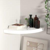 Berkfield Home Floating Corner Shelf High Gloss White 35x35x3.8 cm MDF