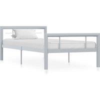 Berkfield Home Bed Frame Grey & White Metal 90x200 cm