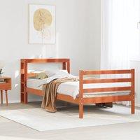 Bed Frame without Mattress Wax Brown 100x200 cm Solid Wood Pine