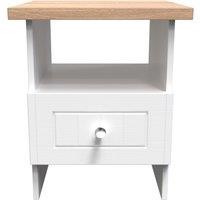 Ready Assembled 2 U Norton Bottom Drawer Lamp Table (Ready Assembled) in White | Size: Small