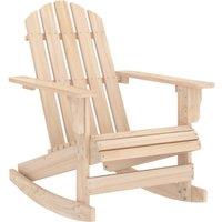 Berkfield Home Garden Adirondack Rocking Chair Solid Fir Wood in Brown