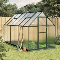 Berkfield Home Greenhouse with Base Frame Green 334x169x202 cm Aluminium | Size: 334 x 169 x 202 cm