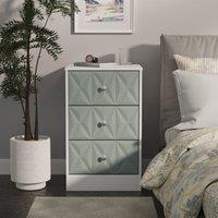 Ready Assembled 2 U Memphis 3 Drawer Bedside (Ready Assembled) in Duck Egg Blue | Size: Small