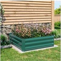 Square Corrugated Galvanized Metal Raised Garden Vegetables Bed