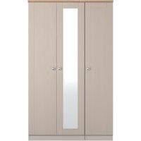 Ready Assembled 2 U Cumbria Tall Triple Mirror Wardrobe (Ready Assembled) in Taupe | Size: Large