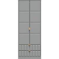 Ready Assembled 2 U Metro 2 Door 2 Drawer Wardrobe (Ready Assembled) in Grey | Size: Large