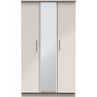 Ready Assembled 2 U Harrow Triple Mirror Wardrobe (Ready Assembled) in Taupe | Size: Large
