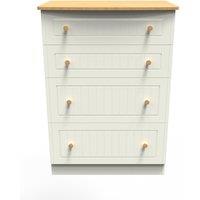Ready Assembled 2 U Lancaster 4 Drawer Deep Chest (Ready Assembled) in Cream