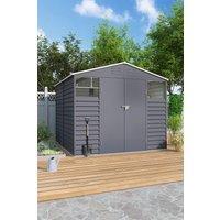 Outdoo Charcoal Steel Storage Shed with Front Windows