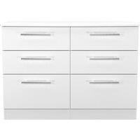 Ready Assembled 2 U Carlton 6 Drawer Wide Chest (Ready Assembled) in White | Size: Large