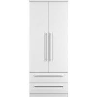 Ready Assembled 2 U Carlton 2 Door 2 Drawer Wardrobe (Ready Assembled) in White | Size: Large