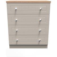 Ready Assembled 2 U Norton 4 Drawer Chest (Ready Assembled) in Taupe | Size: Medium