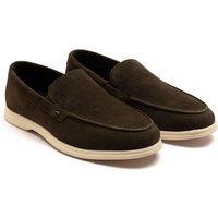 Off the Hook Men's FENWAY' Boys Suede Leather Slip on Casual Loafer Shoes in Dark Brown | Size: 12