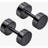 Fred Bennett Men's Plain Round Black Stud Earrings E6395