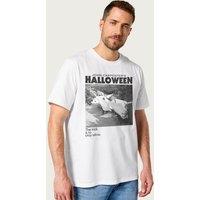 Halloween Men's Michael Myers Stand ing By Clothes Line T-Shirt in White | Size: 2XL
