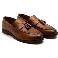 Off the Hook Men's CLINTON' Boys Leather Slip on Formal Tassel Loafer in Tan | Size: 1