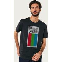 Betamax Men's Dynamicron L 750 Video Red Green & Blue Stripe T-Shirt in Black | Size: XL
