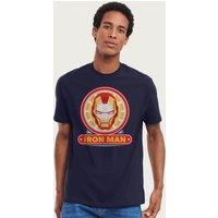 Iron Man Men's Classic Suit Mask Logo Marvel T-Shirt in Navy | Size: XL