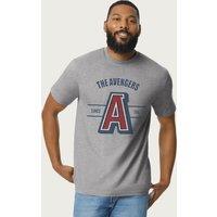 Marvel Men's The Avengers A College Sports Style Since 1963 T-Shirt in Mid Grey | Size: Large