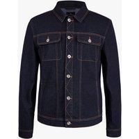 Enorsia Men's Long Sleeve Raw Denim Jacket in Dark Navy | Size: 2XL