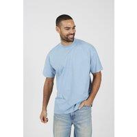 Brave Soul Men's Acid Wash Oversized T-shirt in Blue | Size: Large