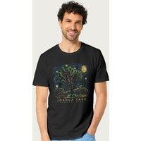 US National Parks Men's Joshua Tree Oil On Canvas Style T-Shirt in Black | Size: Large