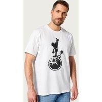 Danger Mouse Men's Explosion Silhouette T-Shirt in White | Size: Large