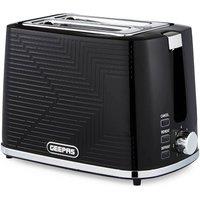 Geepas Opus Collection 2 Slice Bread Toaster with 7 Level Browning Control Crumb Tray Cancel in Black