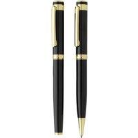 Swiss Peak Luca Brass Pen Set Pack of 2 in Black