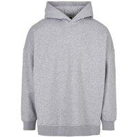 Build Your Brand Men's Oversized Cut-On Hoodie in Grey | Size: Large
