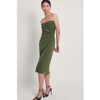 Monsoon Women's Billi Bandeau Dress in Green | Size: 22