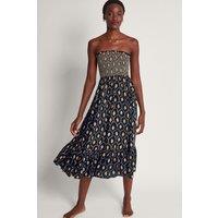 Monsoon Women's Rhea Batik Dye Dress in Black | Size: 2XL