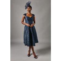 Sweetheart Jacquard Midi Dress